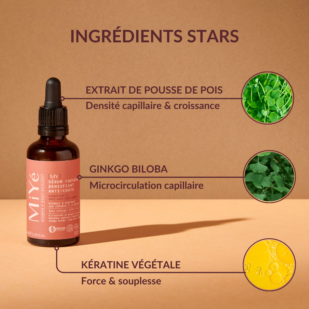 Zoom ingrédient serum cheveux